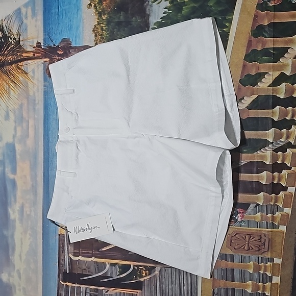 Walter Hagen High-Waisted White Textured Shorts Size 6‎ NWT - Picture 1 of 8
